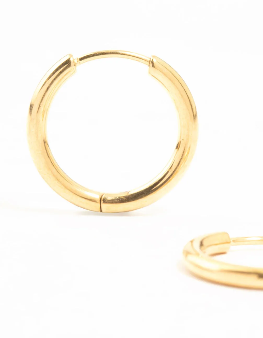 Gold Plated Titanium Medium Classic Hoop Earrings sold by lovisa product image thumbnail 2