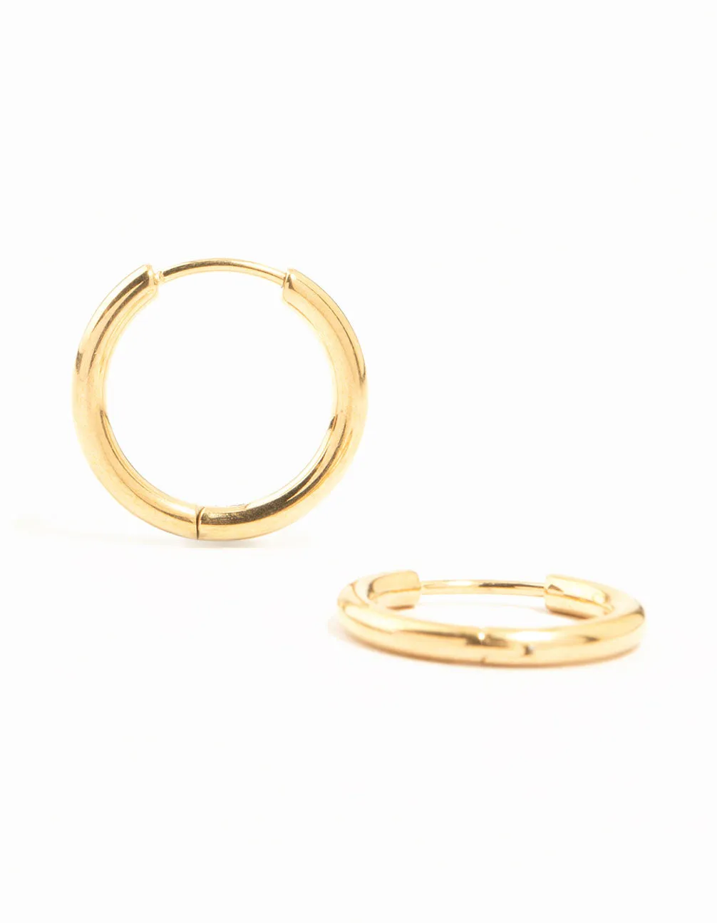 Gold Plated Titanium Medium Classic Hoop Earrings sold by lovisa