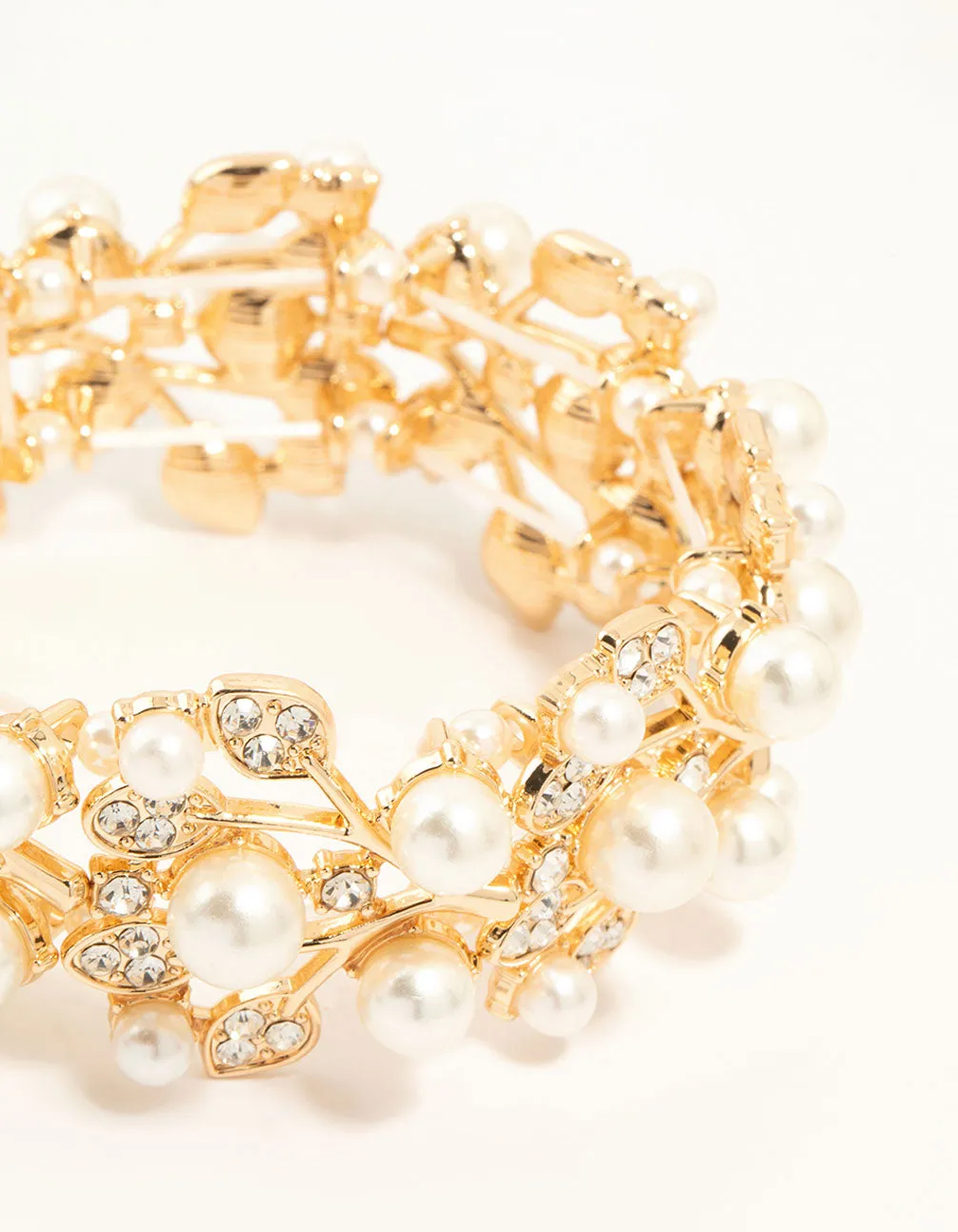 Gold Diamante Floral Stretch Bracelet sold by lovisa product image thumbnail 2