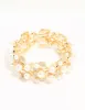 Gold Diamante Floral Stretch Bracelet sold by lovisa