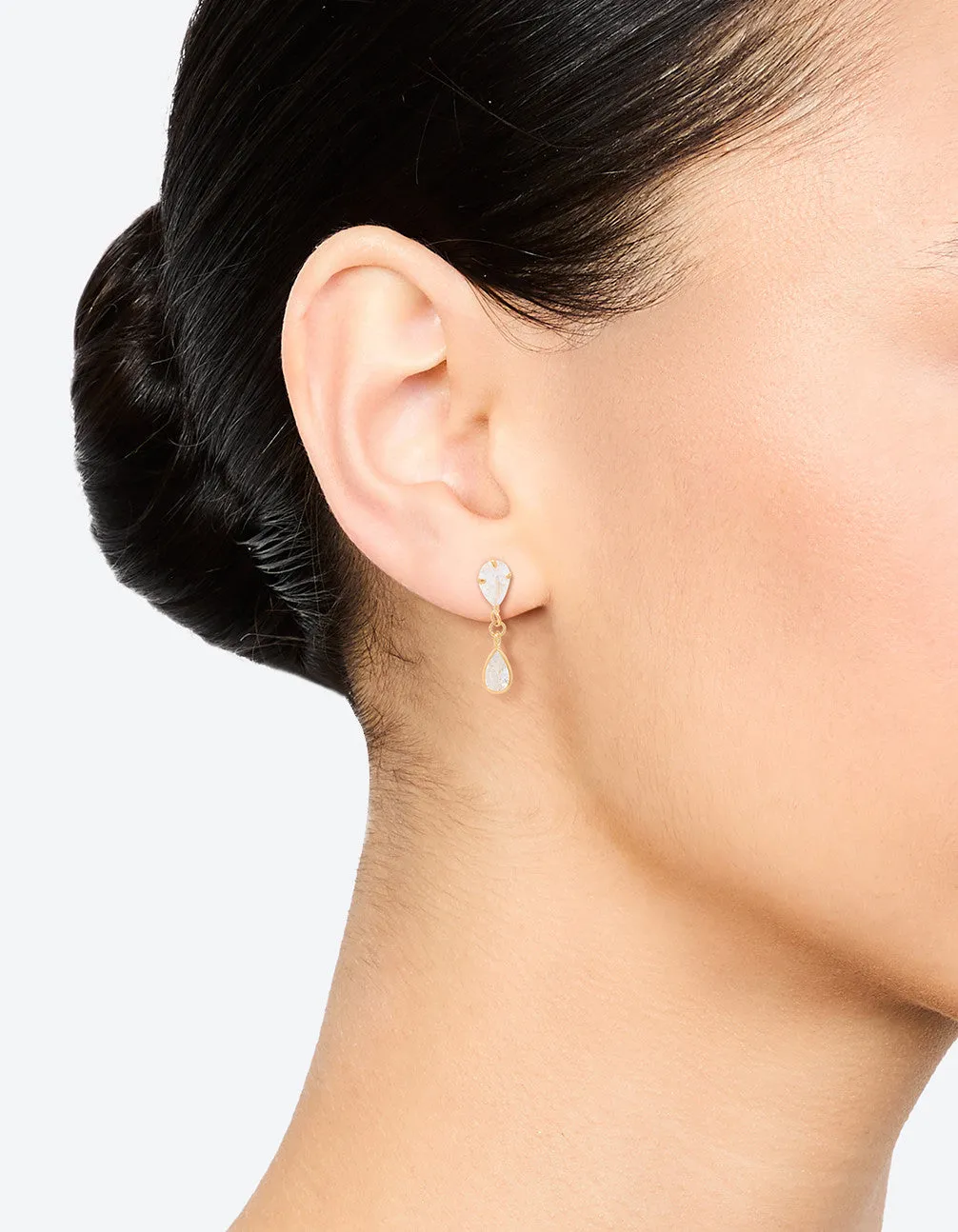 Gold Plated Sterling Silver Pear Cut Cubic Zirconia Drop Stud Earrings sold by lovisa product image thumbnail 2