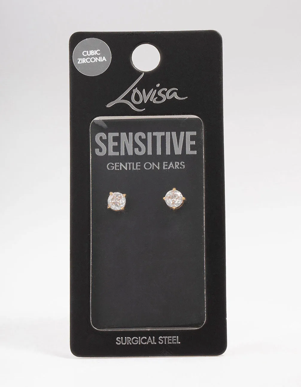 Gold Plated Surgical Steel Round High Claw Stud Earrings sold by lovisa product image thumbnail 3