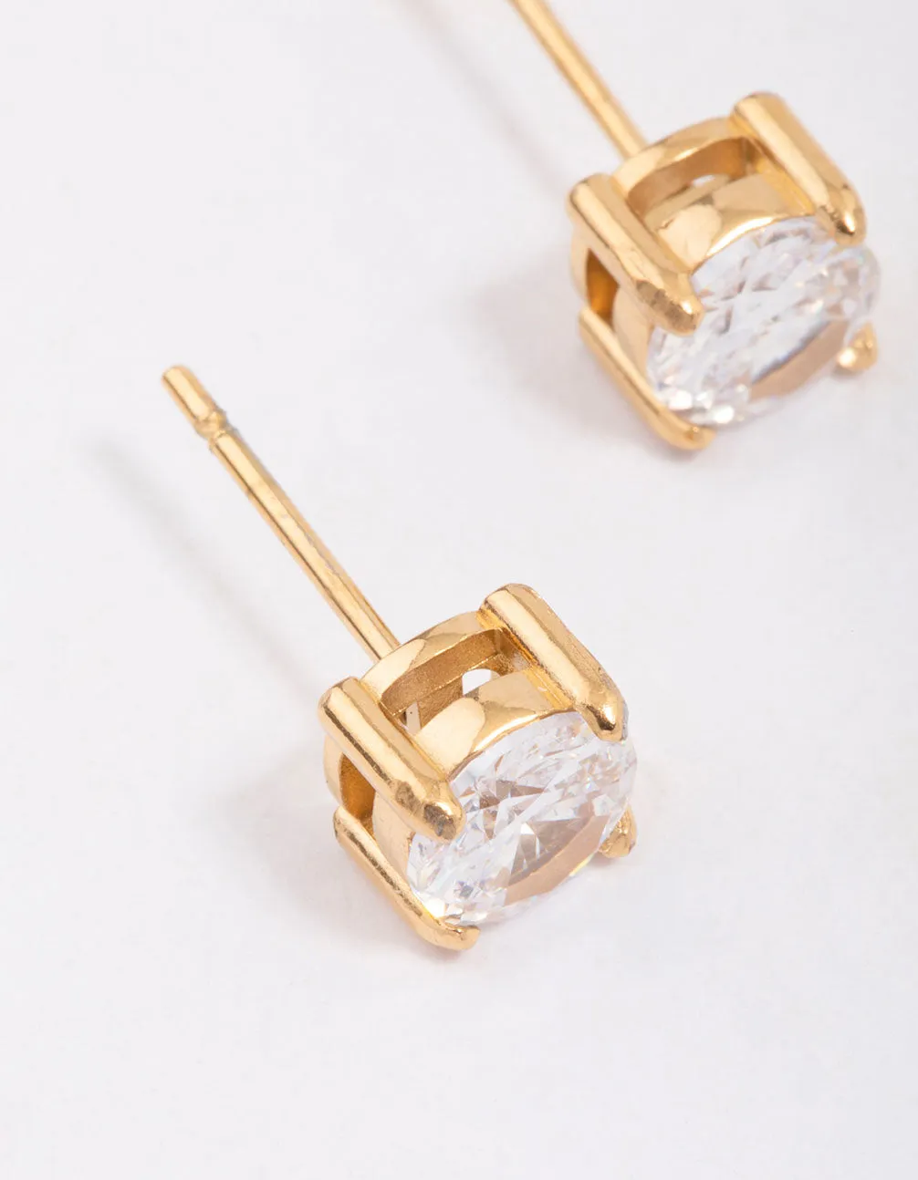 Gold Plated Surgical Steel Round High Claw Stud Earrings sold by lovisa product image thumbnail 2