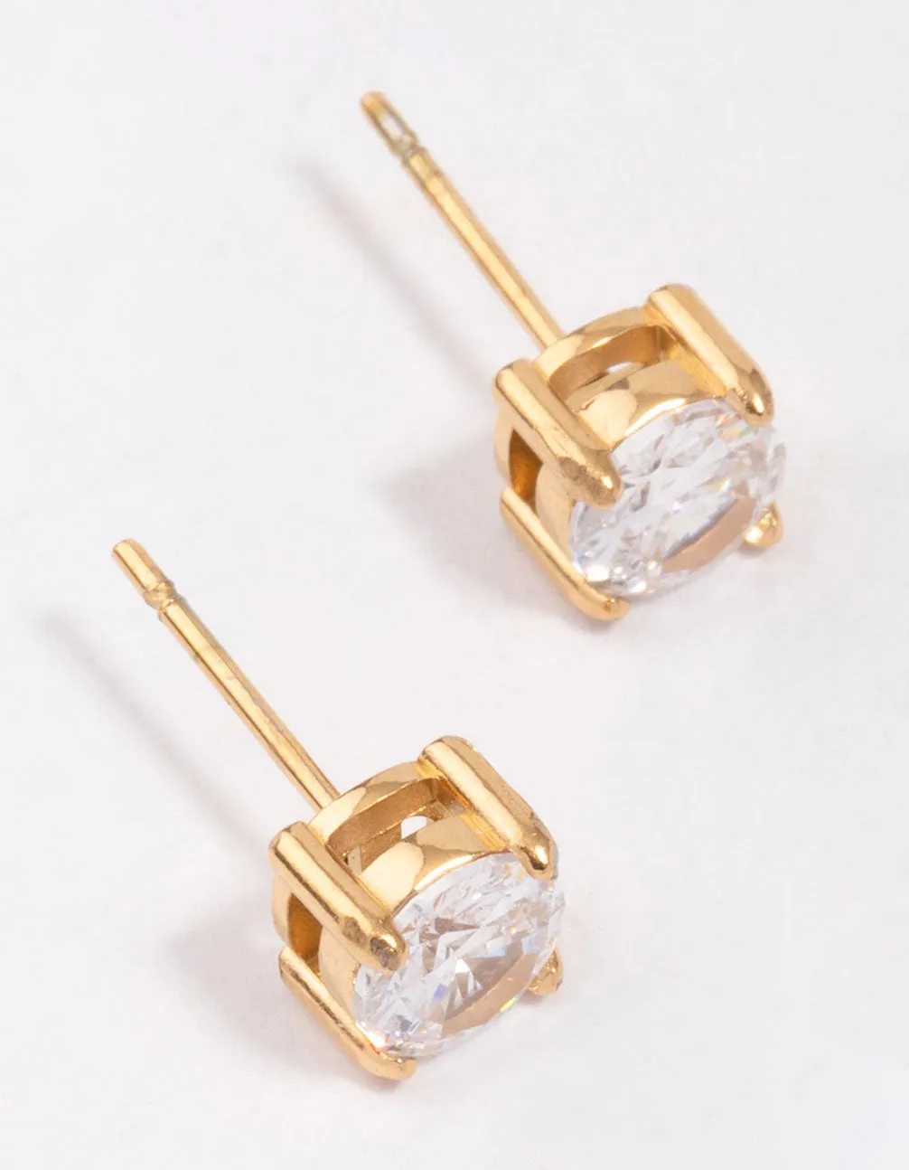 Gold Plated Surgical Steel Round High Claw Stud Earrings sold by lovisa