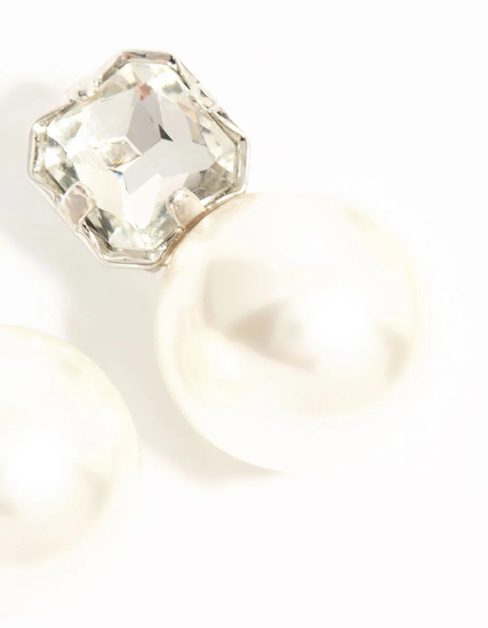 Silver Diamante & Pearl Stud Earrings sold by lovisa product image thumbnail 5