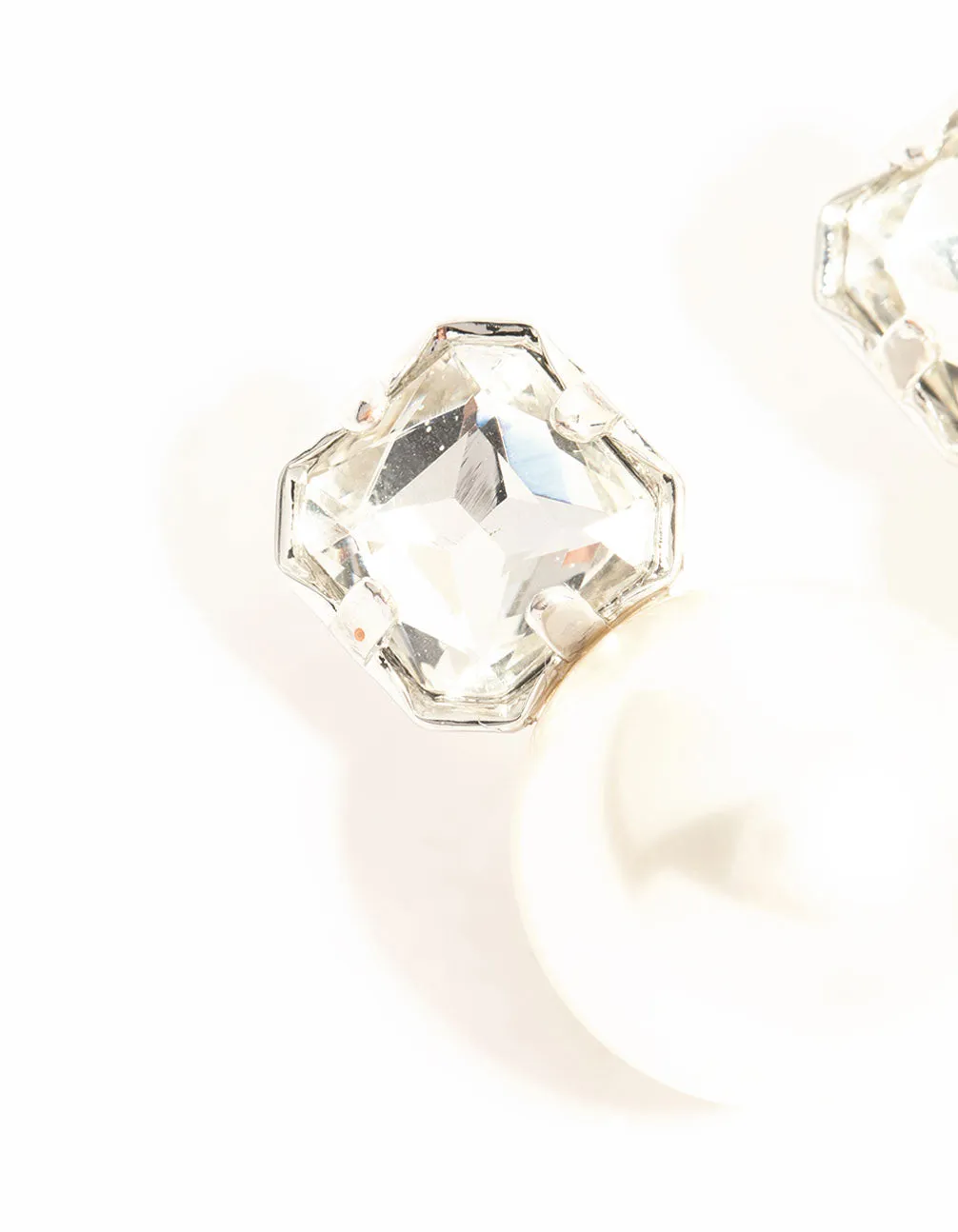 Silver Diamante & Pearl Stud Earrings sold by lovisa product image thumbnail 4