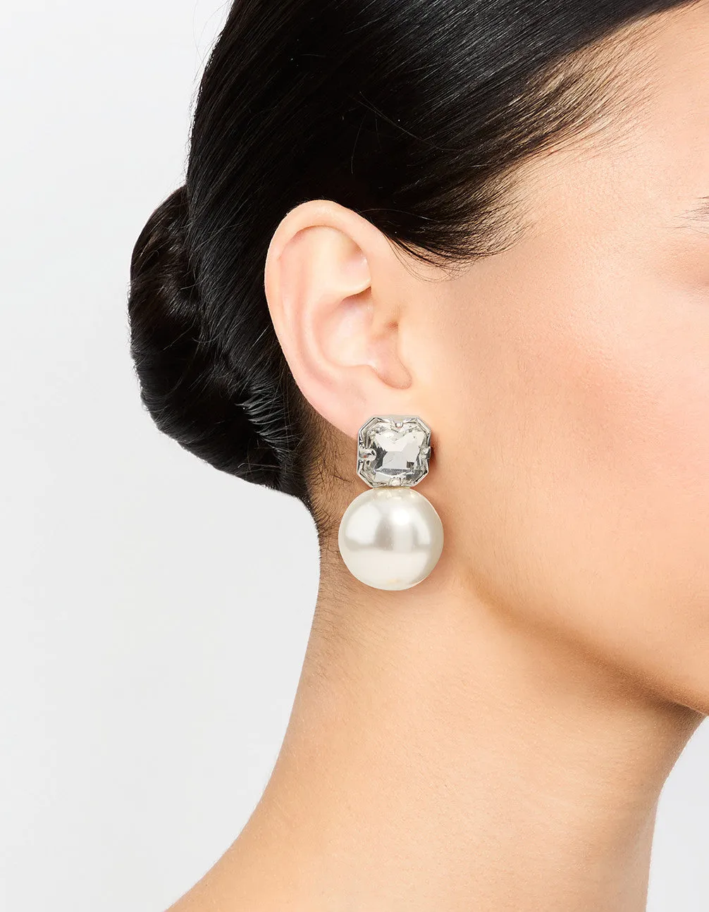 Silver Diamante & Pearl Stud Earrings sold by lovisa product image thumbnail 2