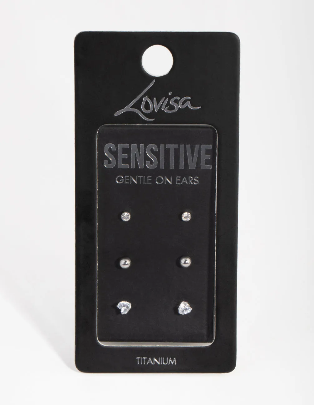 Surgical Steel Love Stud Earrings 3-Pack sold by lovisa product image thumbnail 3