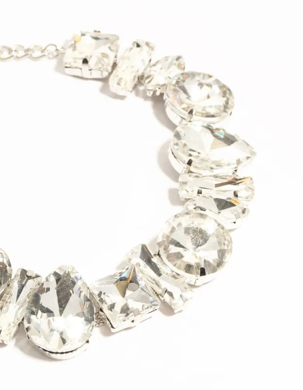 Silver Diamante Choker Necklace sold by lovisa