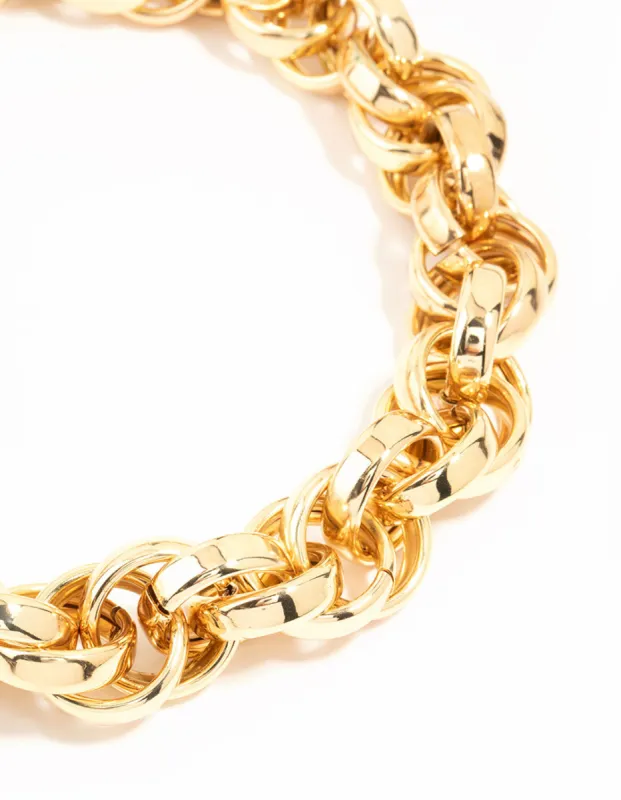 Large Gold Open Chain Necklace sold by lovisa
