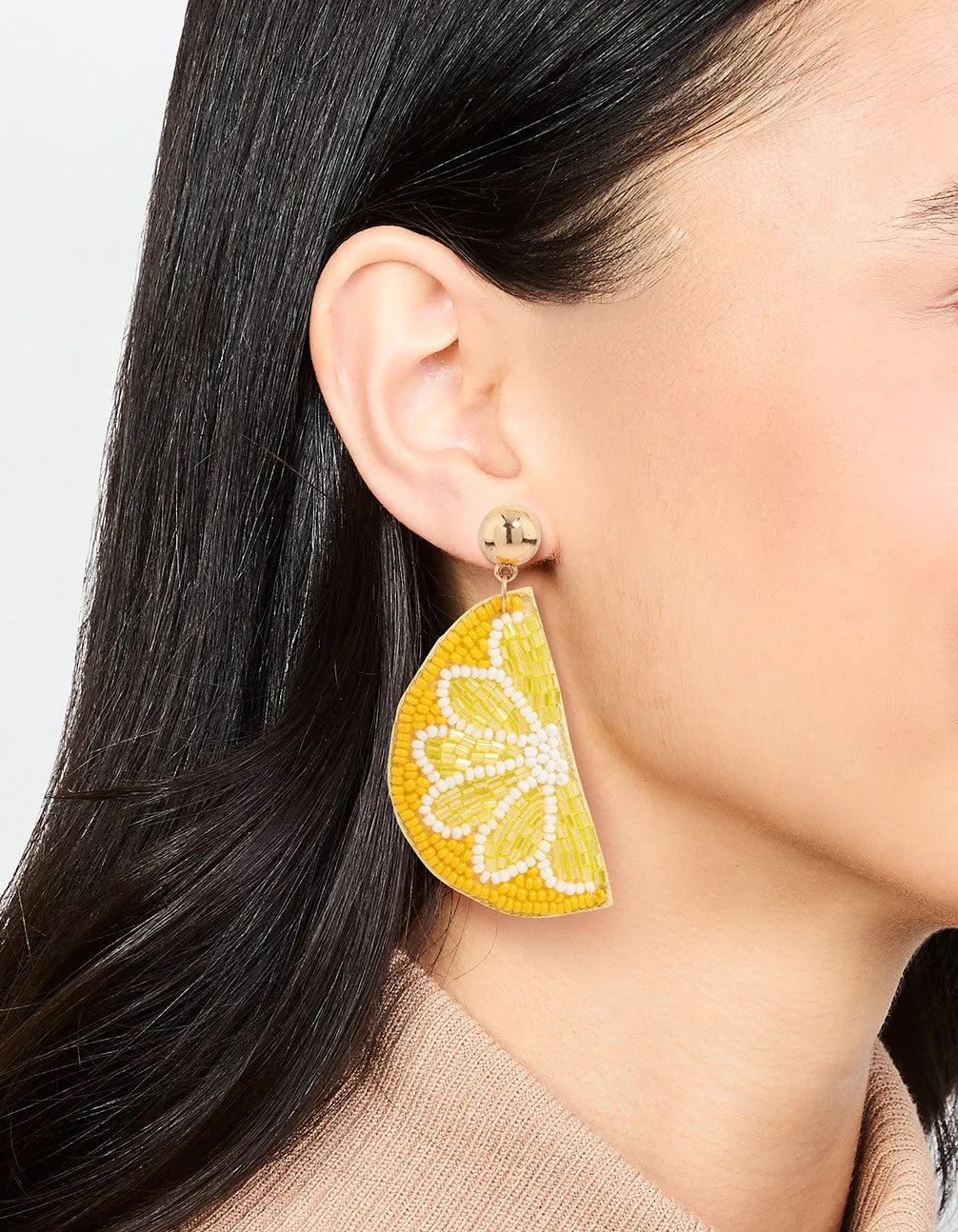 Yellow Beaded Lemon Drop Earrings sold by lovisa product image thumbnail 2