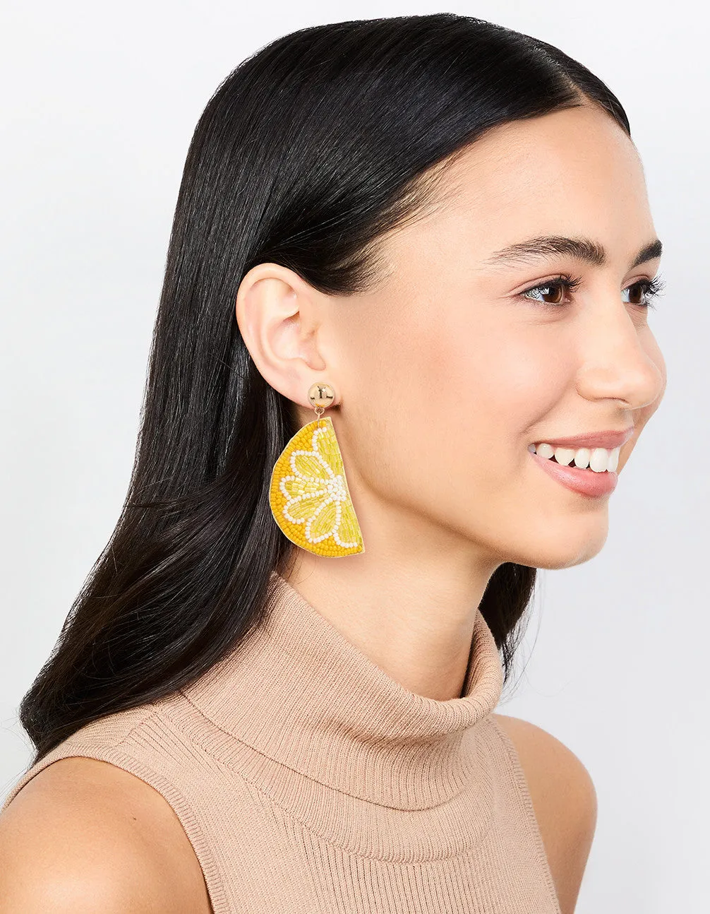 Yellow Beaded Lemon Drop Earrings sold by lovisa product image thumbnail 3