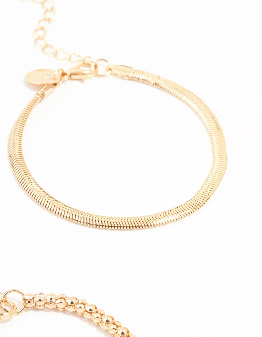 Gold Mixed Chain Bracelets 3-Pack sold by lovisa product image thumbnail 2