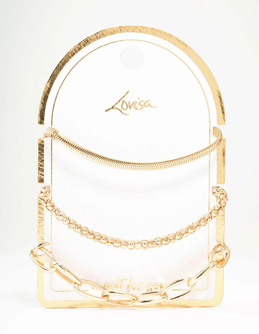 Gold Mixed Chain Bracelets 3-Pack sold by lovisa product image thumbnail 3