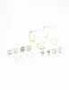 Gold Hoop & Diamante Stud Earrings 8-Pack sold by lovisa