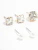 Gold Hoop & Diamante Stud Earrings 8-Pack sold by lovisa