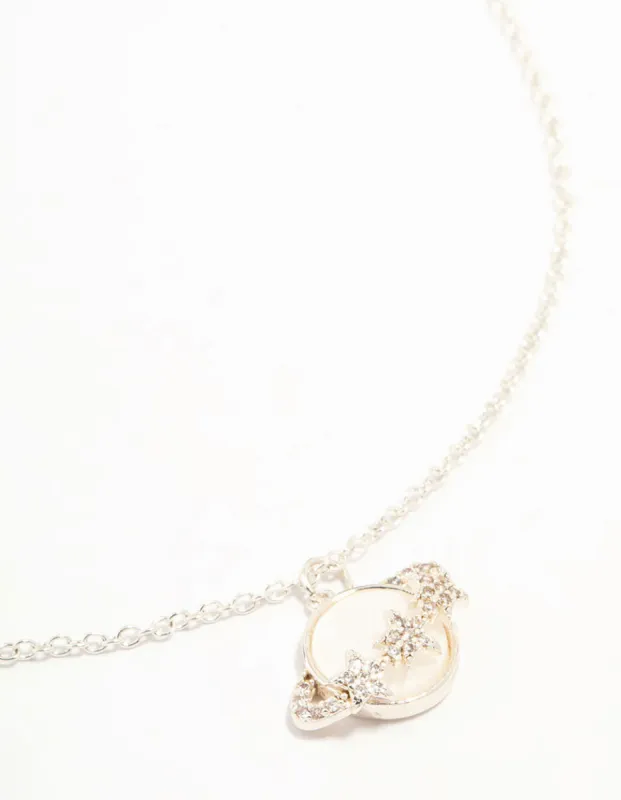Silver Planet Necklace sold by lovisa