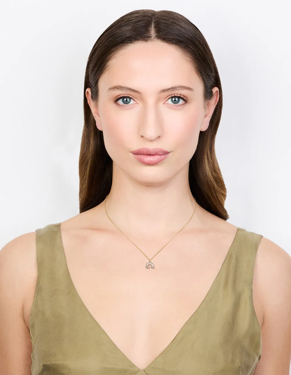 Gold Diamante Rainbow Necklace sold by lovisa product image thumbnail 3