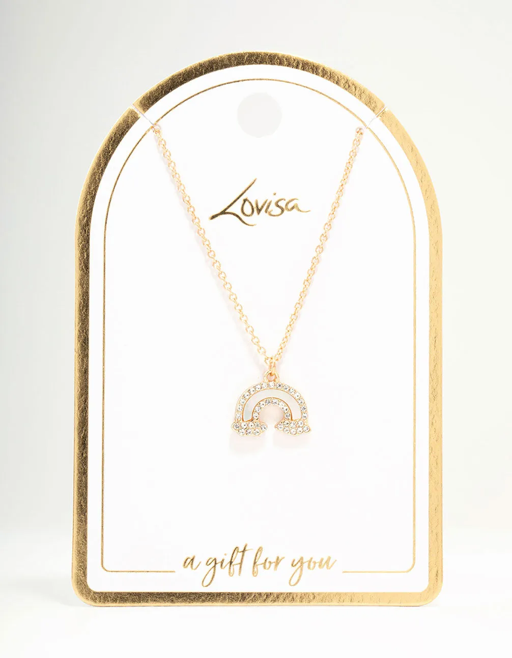 Gold Diamante Rainbow Necklace sold by lovisa product image thumbnail 5