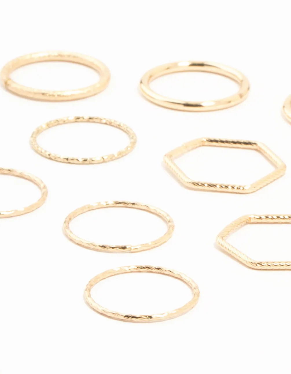 Gold Thin & Simple Rings 12-Pack sold by lovisa product image thumbnail 2