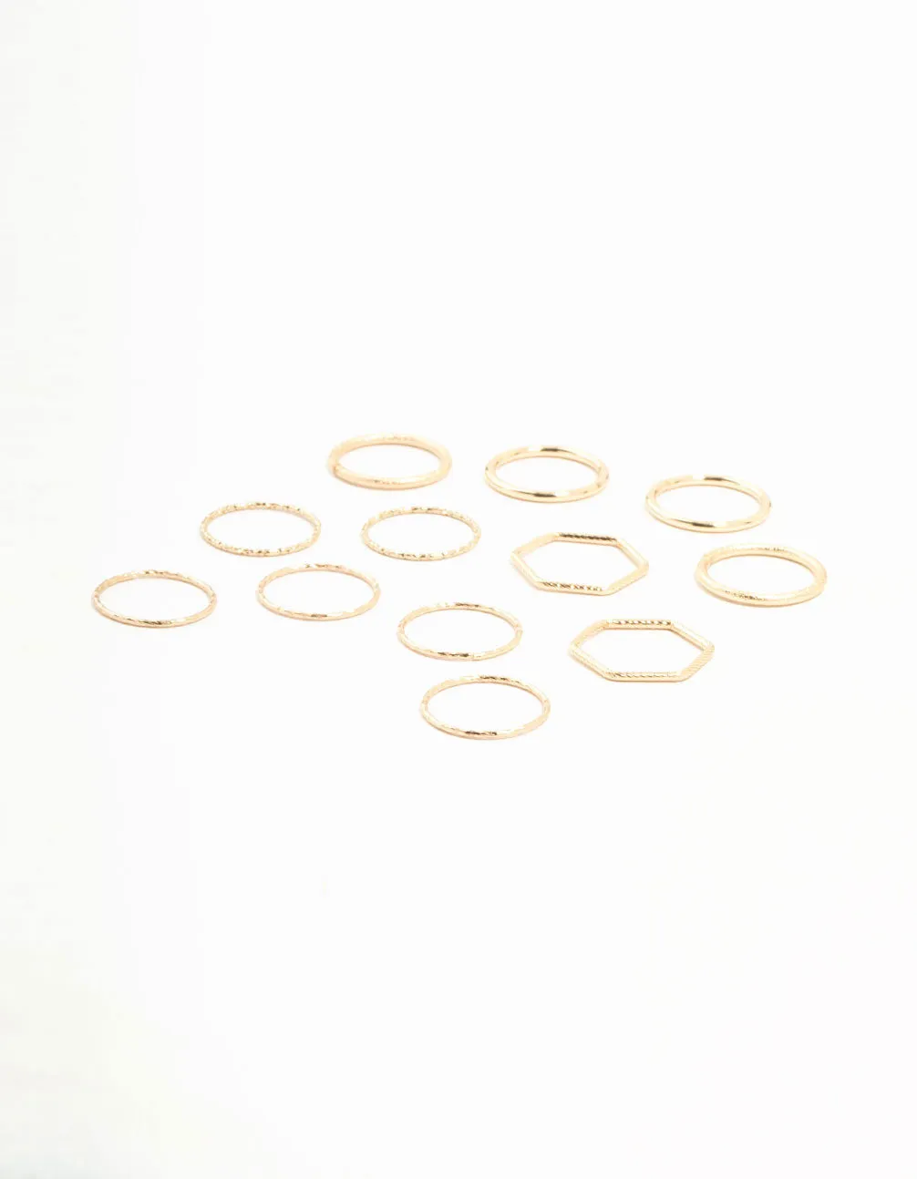 Gold Thin & Simple Rings 12-Pack sold by lovisa
