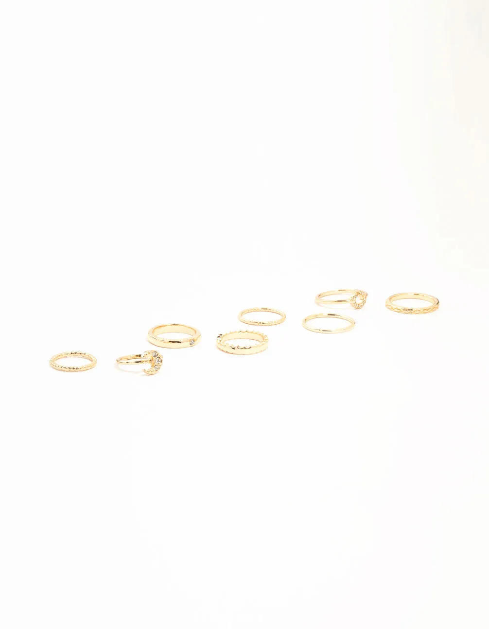 Gold Celestial & Sleek Mixed Rings 8-Pack sold by lovisa