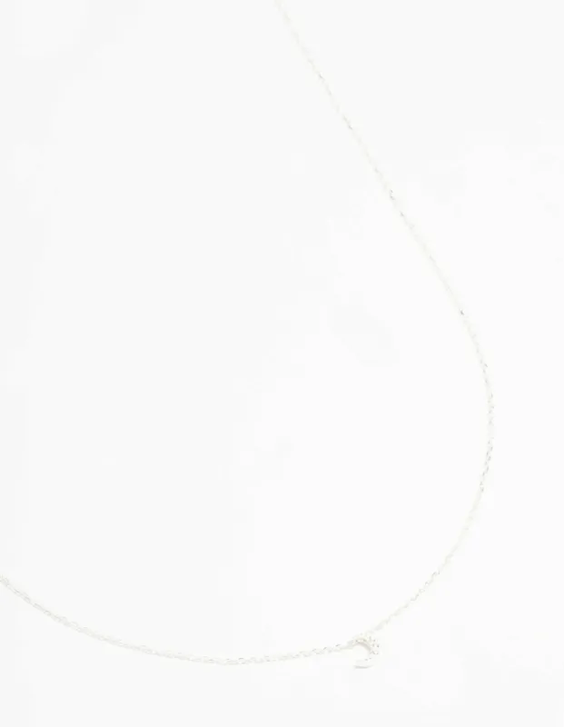 Sterling Silver Cubic Zirconia Moon Necklace sold by lovisa