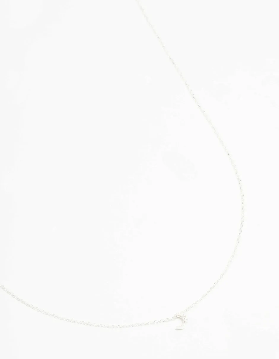 Sterling Silver Cubic Zirconia Moon Necklace sold by lovisa
