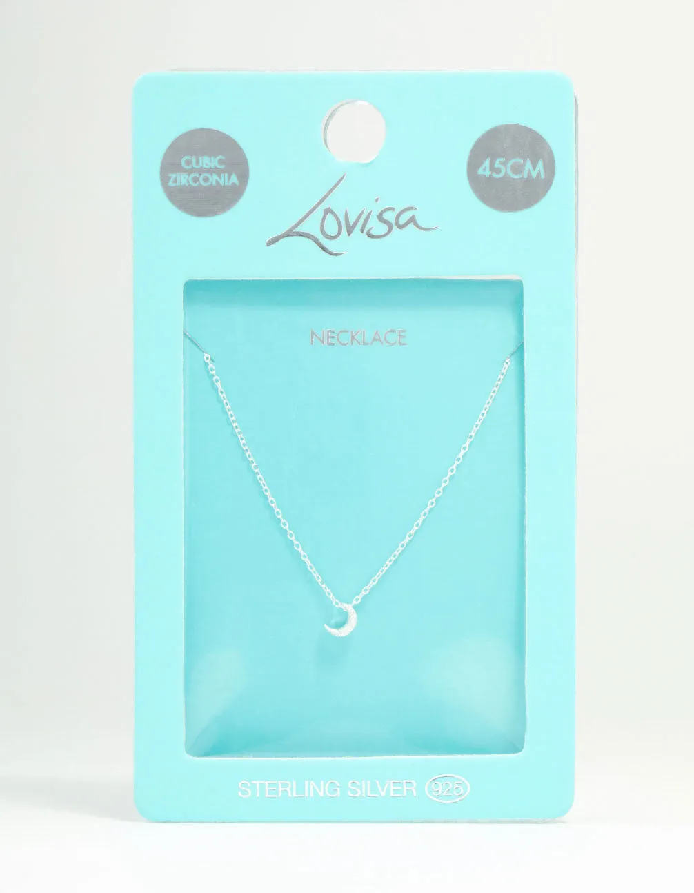 Sterling Silver Cubic Zirconia Moon Necklace sold by lovisa product image thumbnail 3