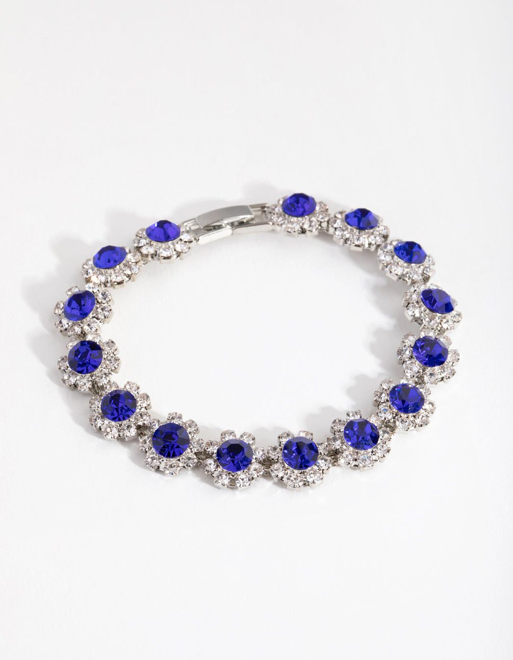 Rhodium Diamante Flower Bracelet sold by lovisa