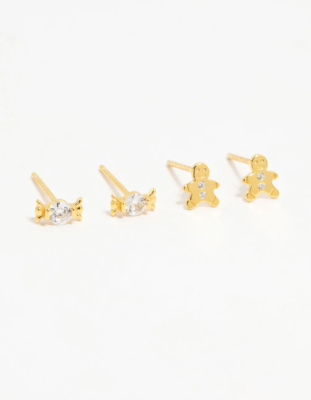 Gold Plated Sterling Silver Xmas Stud Earrings 2-Pack sold by lovisa