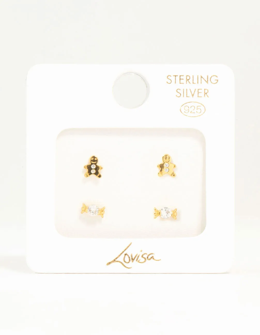Gold Plated Sterling Silver Xmas Stud Earrings 2-Pack sold by lovisa product image thumbnail 3