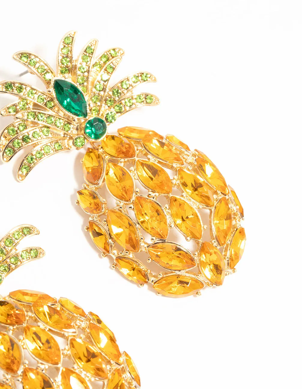 Gold Diamante Pineapple Drop Earrings sold by lovisa product image thumbnail 5