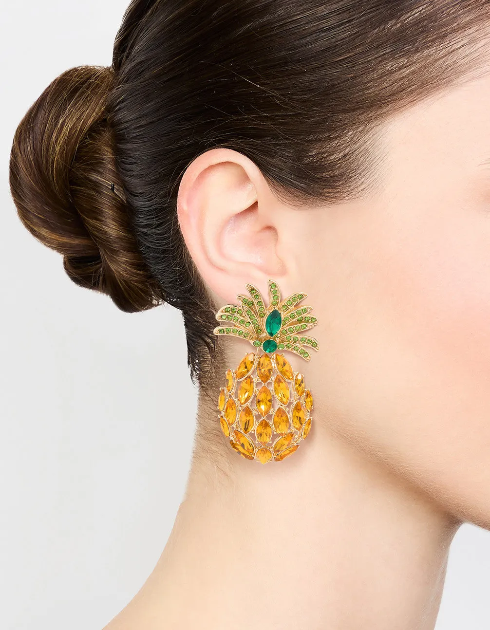Gold Diamante Pineapple Drop Earrings sold by lovisa product image thumbnail 2