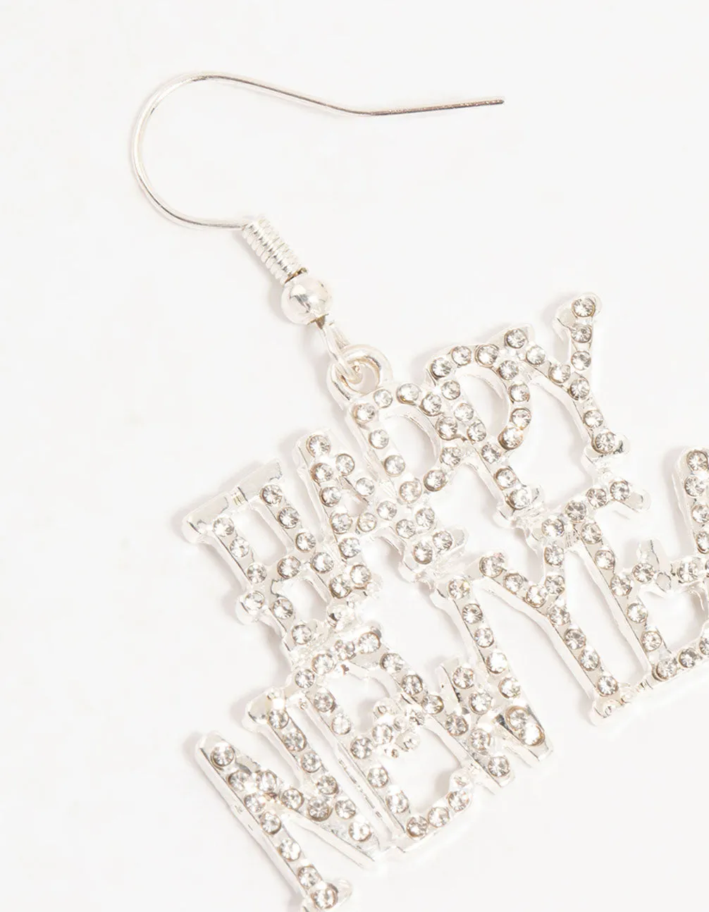 Silver Happy New Year Diamante Drop Earrings sold by lovisa product image thumbnail 2