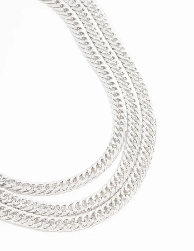 Silver Curb Chain Layered Necklace sold by lovisa