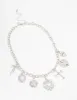 Silver Heart & Cross Charm Necklace sold by lovisa