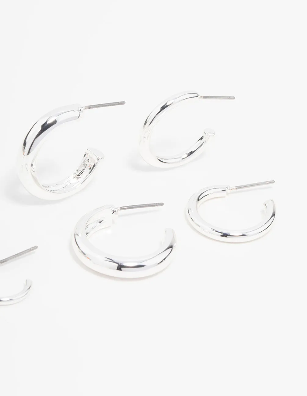 Silver Smooth Hoop Earrings 3-Pack sold by lovisa product image thumbnail 3
