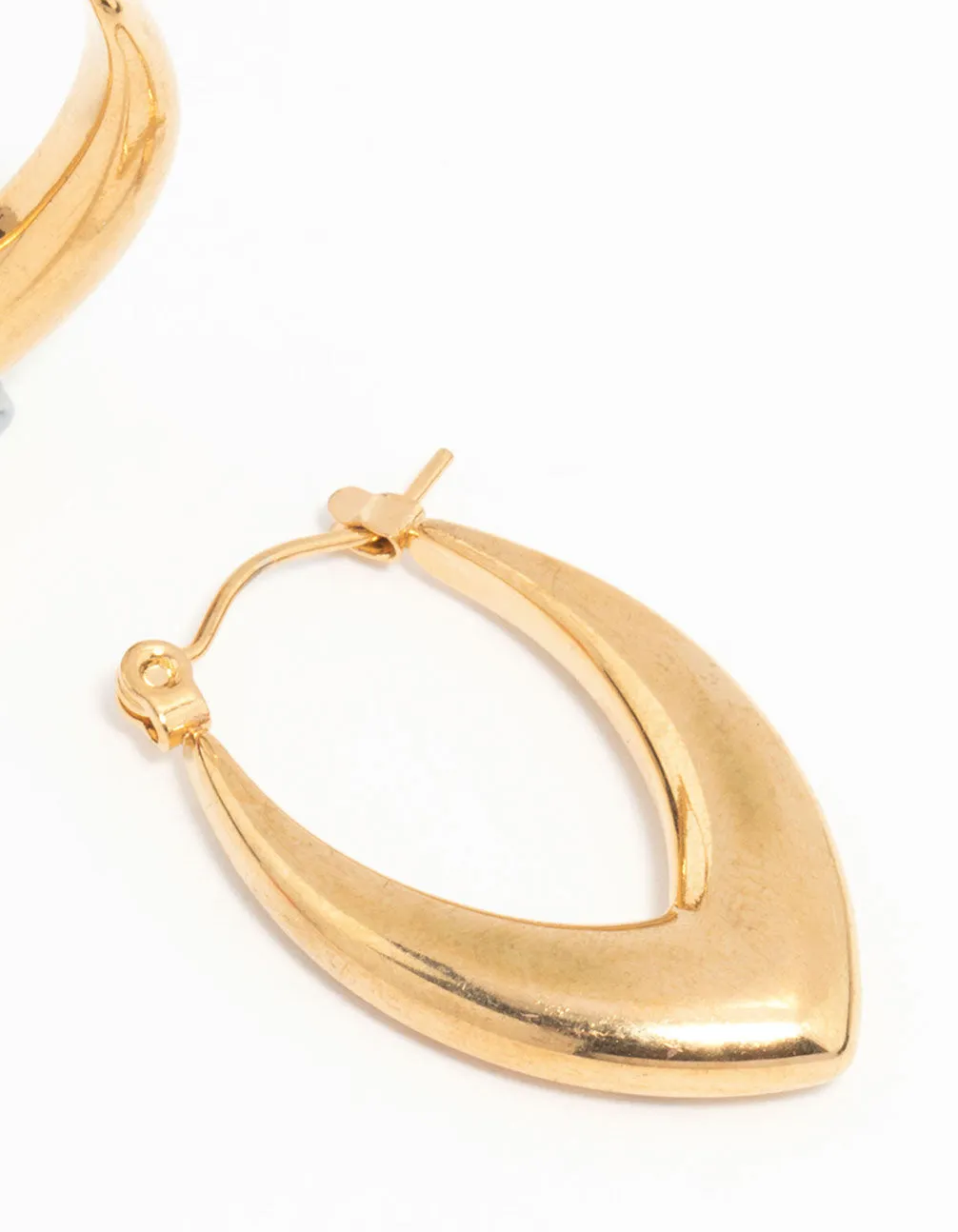 Waterproof Gold Plated Stainless Steel Pointed Puff Hoop Earrings sold by lovisa product image thumbnail 5