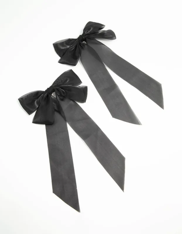 Black Organza Fabric Large Bows 2-Pack sold by lovisa