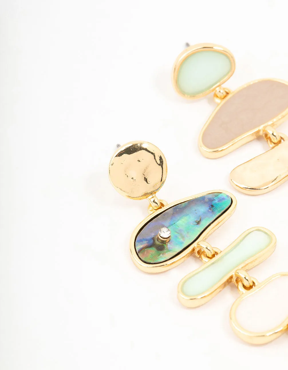 Gold Mixed Shape & Multicoloured Shell Drop Earrings sold by lovisa product image thumbnail 2