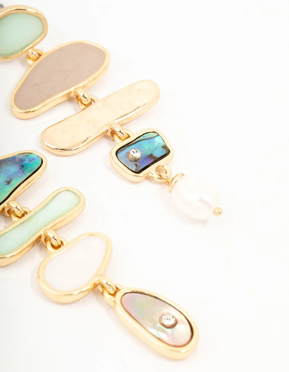 Gold Mixed Shape & Multicoloured Shell Drop Earrings sold by lovisa product image thumbnail 3