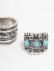 Antique Silver Turquoise Rings 3-Pack sold by lovisa