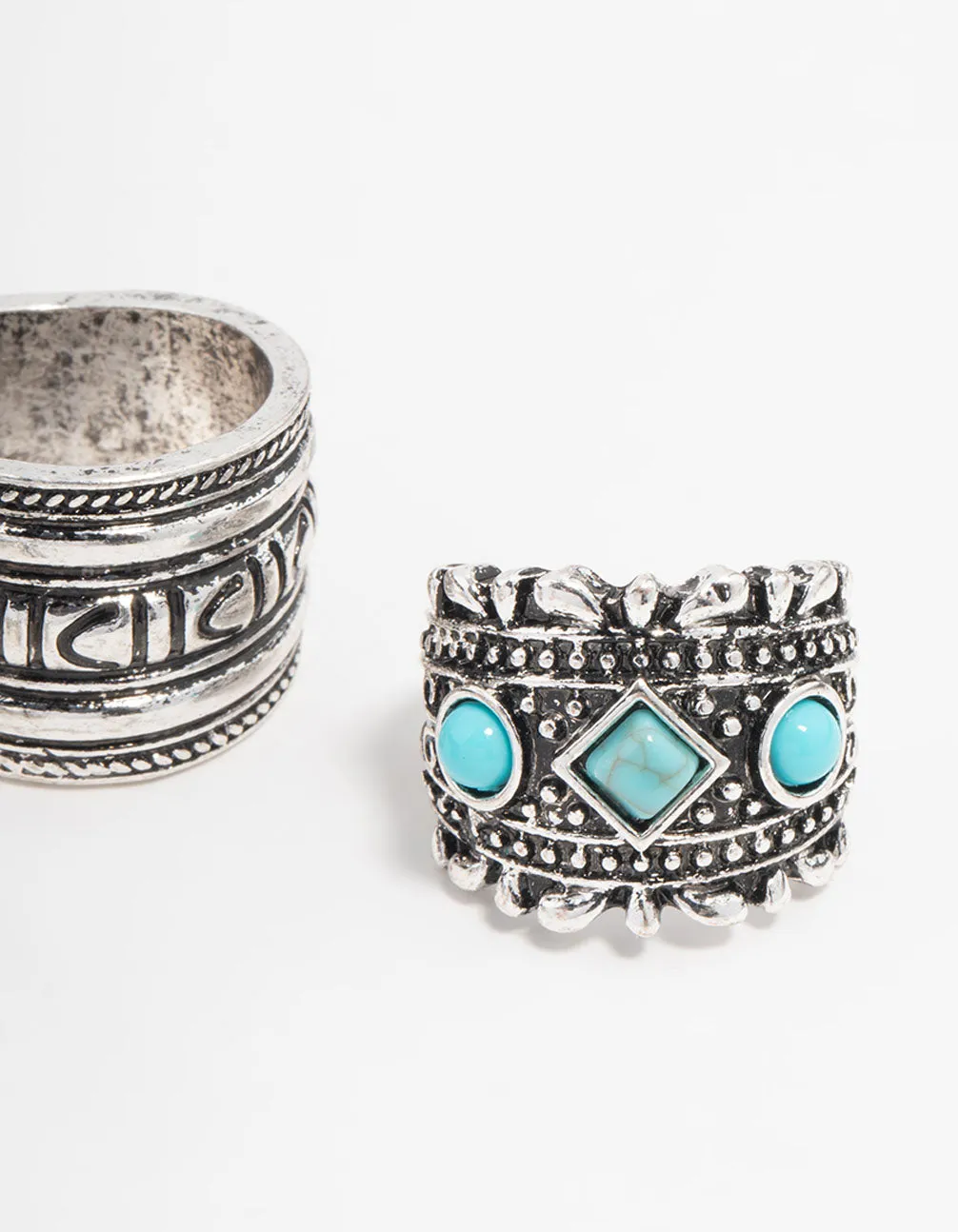 Antique Silver Turquoise Rings 3-Pack sold by lovisa product image thumbnail 3