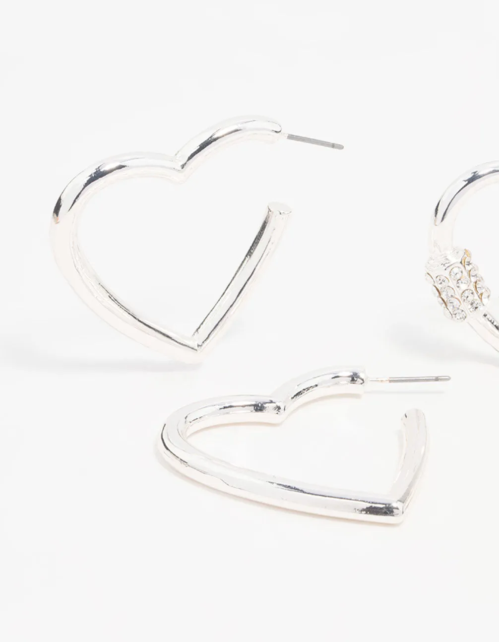 Silver Heart Hoop Earrings 2-Pack sold by lovisa product image thumbnail 2