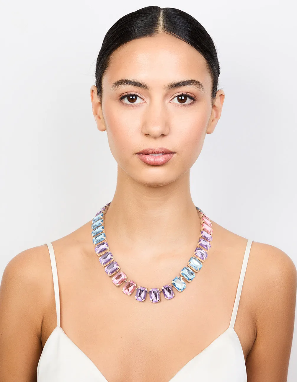 Rose Gold Pink, Blue & Purple Stone Short Necklace sold by lovisa product image thumbnail 3