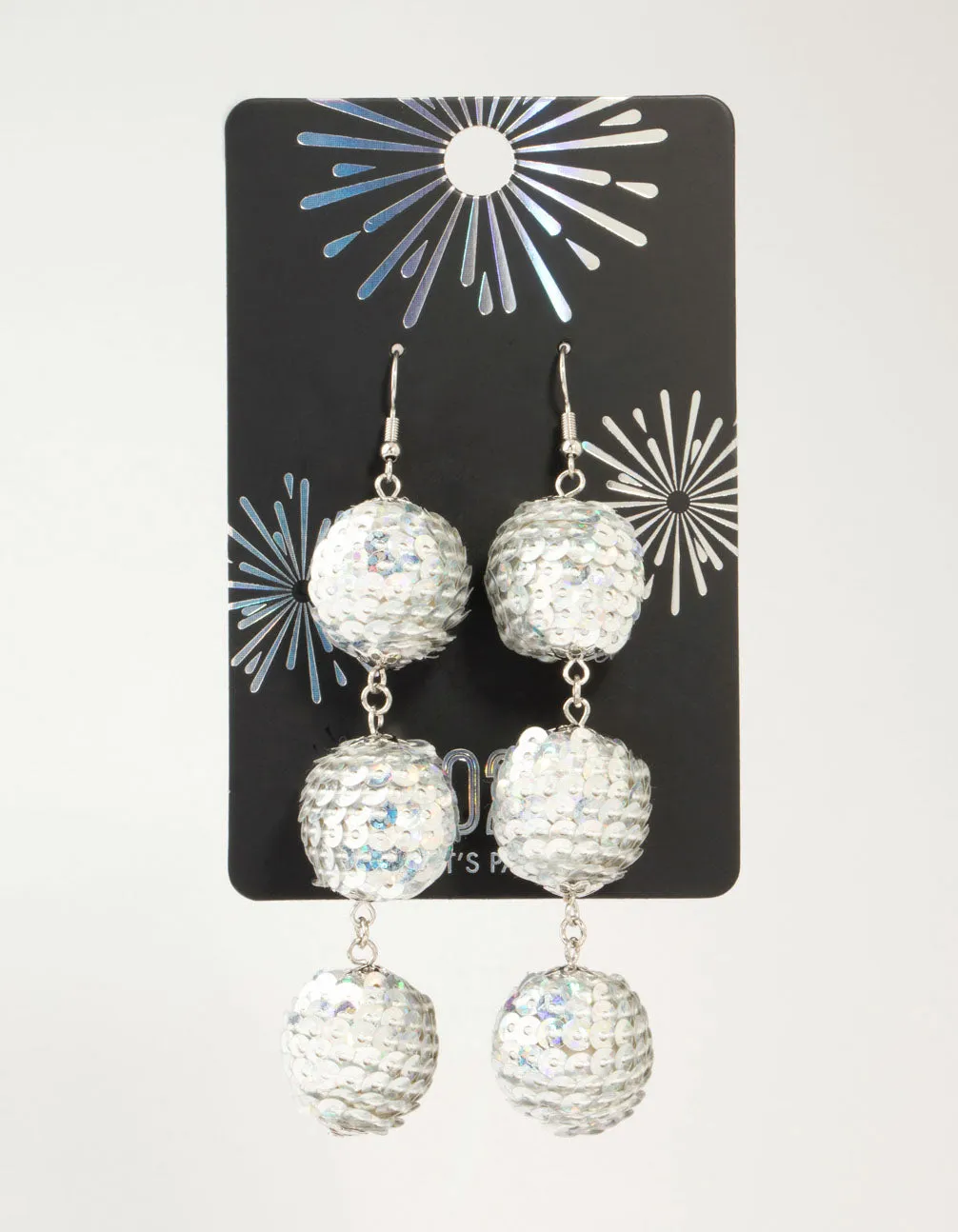 Silver Sequin Disco Ball Drop Earrings sold by lovisa product image thumbnail 3