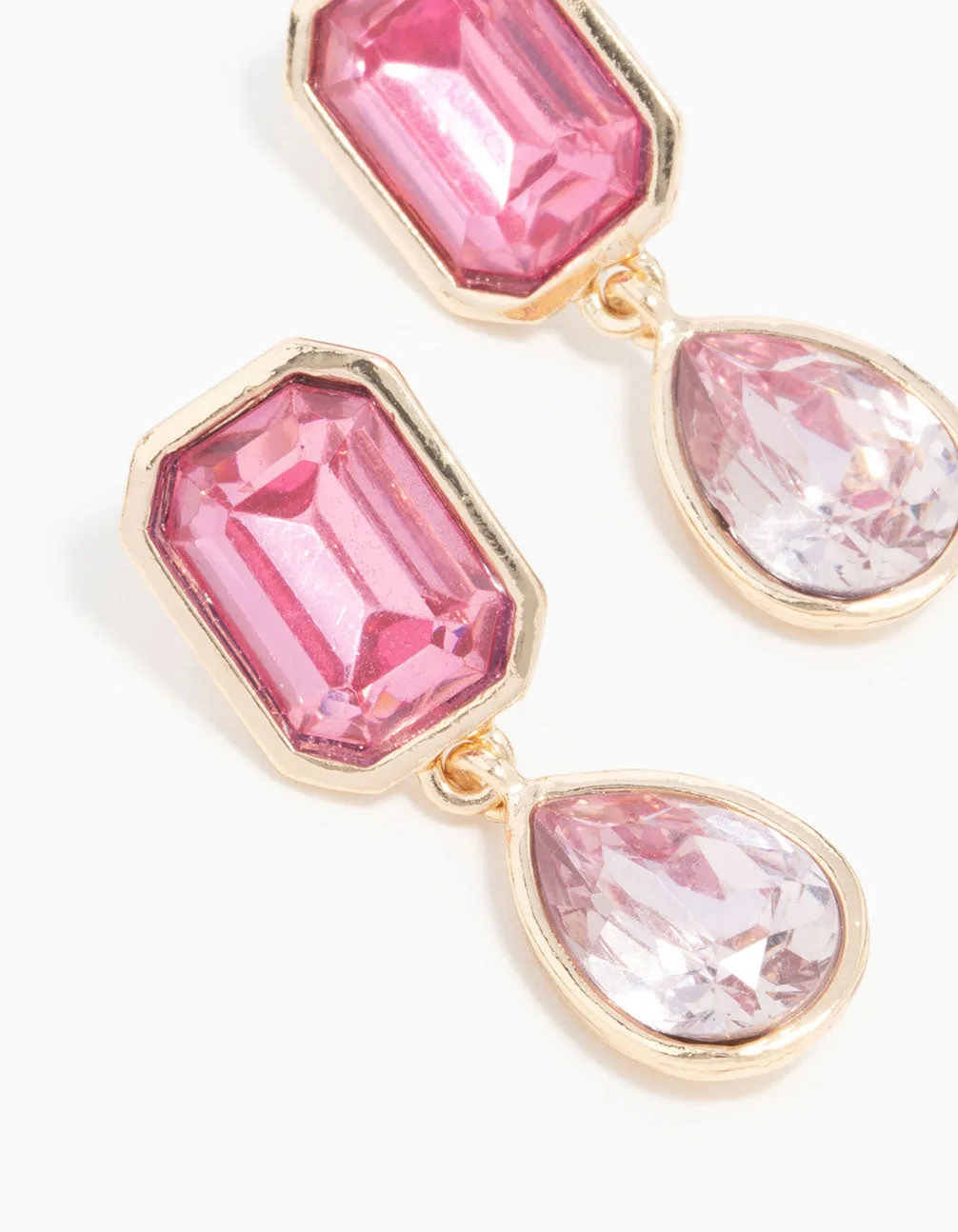 Rose Gold Pink Diamante Drop Earrings sold by lovisa product image thumbnail 4