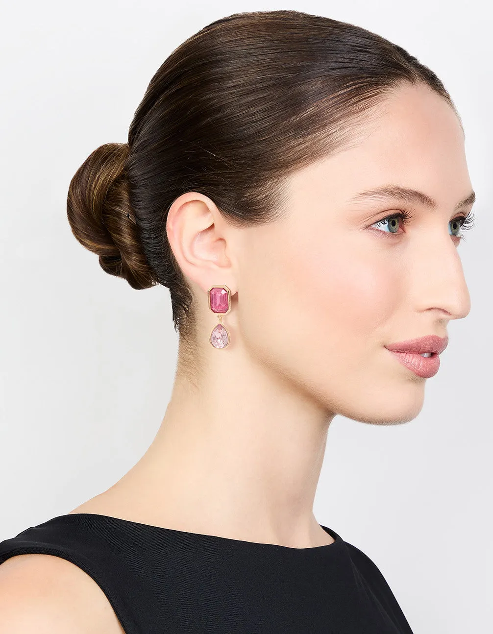 Rose Gold Pink Diamante Drop Earrings sold by lovisa product image thumbnail 3