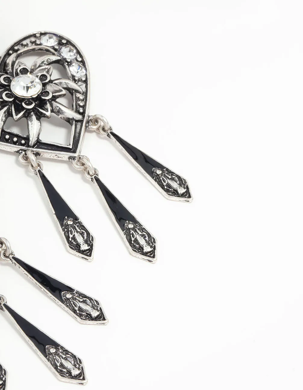 Antique Silver Heart Drop Earrings sold by lovisa product image thumbnail 5